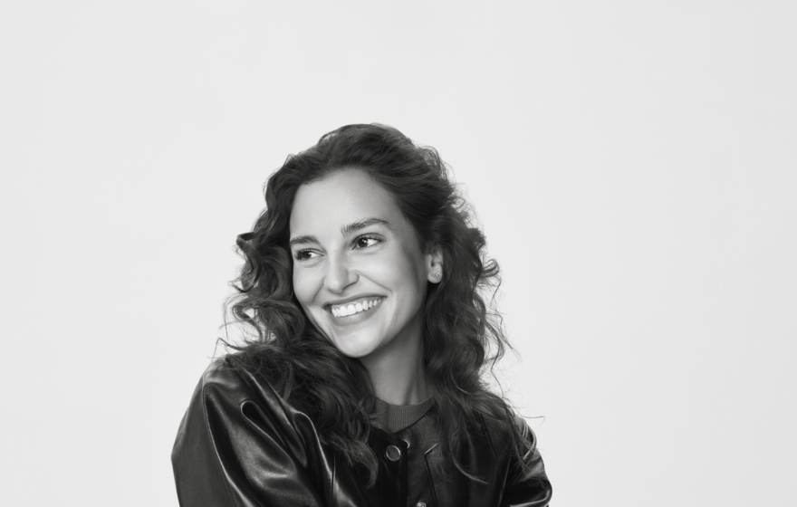 A woman with a confident look after treating her frown lines