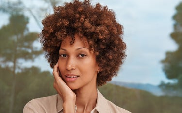 The face of a woman with a youthful appearance